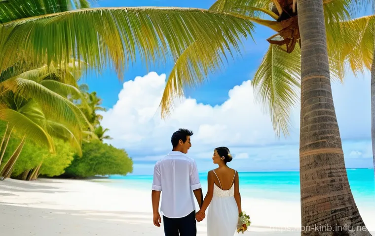 키리바시 전통 혼례 문화 - **Prompt Title: Festive Kiribati Wedding Feast (Botaki) in a Maneaba**
    A vibrant and joyous Kiri...