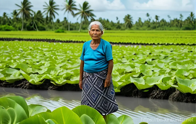 키리바시 경제 위기와 대응책 - Prompt 1: The Struggle Against Rising Tides and Salinity**