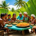 Home 10 키리바시 관광객을 위한 필수 표현 - Kiribati Traditional Feast and Community Gathering**
A vibrant and warm image capturing a communal f...