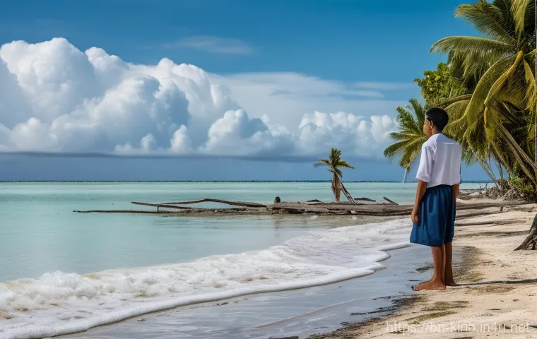 키리바시 영국 식민지 시절 - "A detailed depiction of a phosphate mining operation in Kiribati during the early 20th century. Loc...